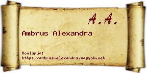 Ambrus Alexandra névjegykártya