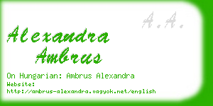 alexandra ambrus business card
